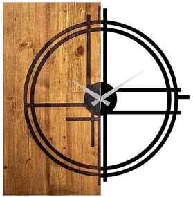 Ρολόι Τοίχου 539TNL1138 56x3x58cm Walnut-Black Wallity Metal,Wood
