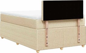vidaXL Κρεβάτι Boxspring με Στρώμα Κρεμ 120x190 εκ. Υφασμάτινο