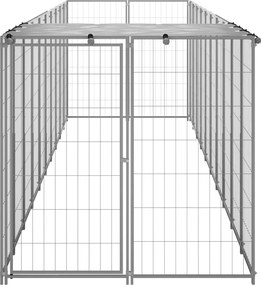 vidaXL Σπιτάκι Σκύλου Ασημί 6,05 m² Ατσάλινο