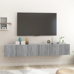 vidaXL Έπιπλα Τηλεόρασης Κρεμαστά 3 τεμ. Γκρι 60x30x30 εκ. Επεξ. Ξύλο