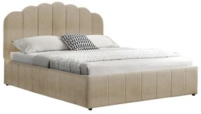 Κρεβάτι διπλό Tatiana  ύφασμα μπεζ με αποθηκευτικό χώρο 160x200εκ Model: 234-0