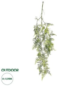 Artificial Garden FERN HANGING BRANCH 20413 Τεχνητό Διακοσμητικό Κρεμαστό Φυτό Φτέρη Υ89cm Globostar 20413