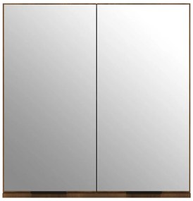vidaXL Ντουλάπι Μπάνιου με Καθρέφτη Καφέ δρυς 64 x 20 x 67 εκ.