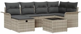vidaXL Σετ Καναπέ Κήπου 7 pcs Ανοιχτό γκρι 242.5 x 132.5 x 85 εκ.