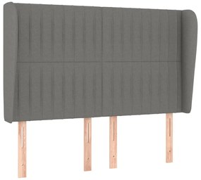 vidaXL Κρεβάτι Boxspring με Στρώμα Σκούρο Γκρι 140x190 εκ. Υφασμάτινο