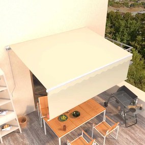 VidaXL Χειροκίνητη Τέντα 4 x 3 m Κρεμ 100% Πολυεστέρας