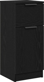 vidaXL Πλαϊνό γραφείο με συρτάρι 2 pcs Μαύρη Οξυά 30 x 30 x 70 εκ.