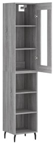 vidaXL Μπουφές Sonoma Γκρι 34,5 x 34 x 180 εκ. από Επεξεργασμένο Ξύλο