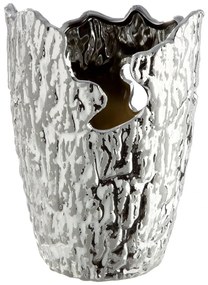 Βάζο Κωνικό Κεραμικό Ασημί Χρώμα D13X19Cm D13X19Cm