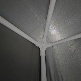 Κιόσκι Gazebo pakoworld μεταλλικός σκελετός - ύφασμα ανθρακί 3x3m