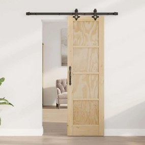 vidaXL Σετ Συρόμενης Πόρτας Φυσικό και μαύρο 61 x 198.5 εκ.