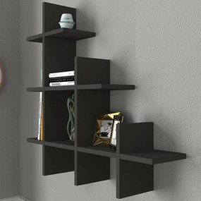 Ραφιέρα τοίχου Juke Megapap χρώμα ανθρακί 81,8x18x80εκ.