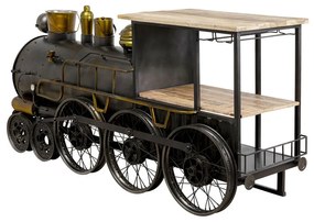 TRAIN ΚΟΝΣΟΛΑ BAR GUNMETAL ΦΥΣΙΚΟ 226x60xH104cm - 05-0722