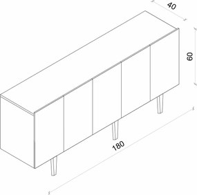 Κονσόλα Μαύρο CLORUS 180x40x19