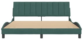 vidaXL Σκελετός Κρεβατιού Χωρίς Στρώμα Hanko Πράσινο 180x200εκ. Βελούδινο