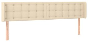 vidaXL Κεφαλάρι με Πτερύγια Κρεμ 203x16x78/88 εκ. Υφασμάτινο