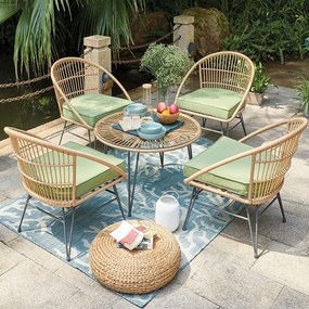 Καθιστικό Σετ 5τμχ 203444 Green 90x48,5cm 4 Θέσεων