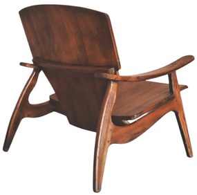 Πολυθρόνα Brazin καρυδί teak ξύλο 72x71x77εκ