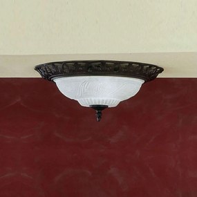 Φωτιστικό Οροφής-Πλαφονιέρα Rustica 14x38cm Rusty-White 6102021-24 Trio Lighting Μέταλλο,Γυαλί