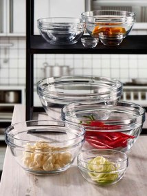 Glass Bowl Set (6 Pieces) Chefs-K - 595 Transparent