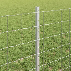 vidaXL Περίφραξη Euro με Στήλη 50 x 0,6 μ Γαλβανισμένος Χάλυβας Ασημί