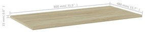 vidaXL Ράφια Βιβλιοθήκης 4 τεμ. Sonoma Δρυς 80x40x1,5 εκ. Μοριοσανίδα