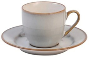 Φλυτζάνι Καφέ Με Πιατάκι PortoSanto 25.054.17 100ml Beige-Brown Cryspo Trio Clay
