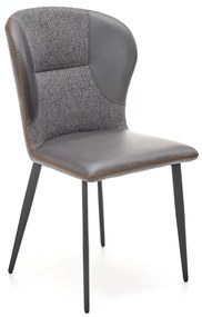 Καρέκλα Houston 1311, Σκούρο γκρι, 89x50x58cm, 7 kg, Οικολογικό δέρμα, Ταπισερί, Μεταλλικά | Epipla1.gr