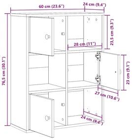 ΒΙΒΛΙΟΘΗΚΗ ΛΕΥΚΗ 60X24X76,5 ΕΚ. ΑΠΟ ΕΠΕΞΕΡΓΑΣΜΕΝΟ ΞΥΛΟ 860382