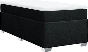 vidaXL Κρεβάτι Boxspring με Στρώμα Μαύρο 90x200 εκ. Υφασμάτινο