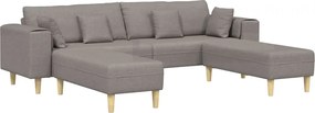 vidaXL Καναπές με μαξιλάρι 3 pcs Taupe ύφασμα