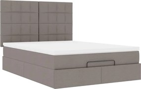 vidaXL Κρεβάτι-Μπαλκόνι με Στρώμα, Ύφασμα 140x190 εκ., Μπεζ