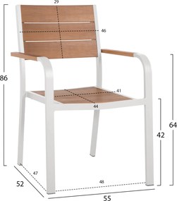 ΣΕΤ ΤΡΑΠΕΖΑΡΙΑΣ TABER HM10737.01 ΤΡΑΠΕΖΙ & 6 ΠΟΛΥΘΡΟΝΕΣ-ΑΛΟΥΜΙΝΙΟ & POLYWOOD-ΛΕΥΚΟ