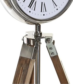 Bordklokke DKD Home Decor Ασημί Φυσικό