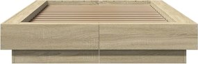 vidaXL Πλαίσιο Κρεβατιού με LED Sonoma Δρυς 100x200 εκ. Επεξεργ. Ξύλο