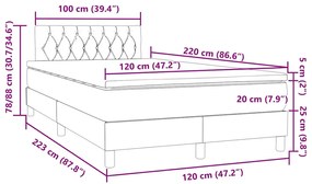 BOX SPRING ΚΡΕΒΑΤΙ ΜΕ ΣΤΡΩΜΑ ΜΑΥΡΟ 120X220 CM ΒΕΛΟΥΔΙΝΟ 3316541