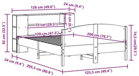 ΚΡΕΒΑΤΙ ΒΙΒΛΙΟΘΗΚΗ ΧΩΡΙΣ ΣΤΡΩΜΑ 120X200 ΕΚ ΜΑΣΙΦ ΞΥΛΟ ΠΕΥΚΟΥ 3323070