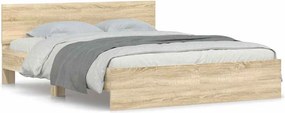 vidaXL Πλαίσιο Κρεβατιού με Κεφαλάρι Sonoma Δρυς 150x200 εκ.