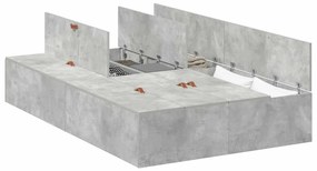 vidaXL Σκελετός Κρεβατιού Γκρι σκυροδέματος 200 x 120 x 31.5 εκ.