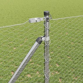 vidaXL Εξαγωνική Φράχτη με Στύλο 25 x 1,4 μ Γαλβανισμένος Χάλυβας