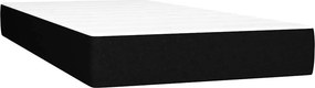 vidaXL Κρεβάτι Boxspring με Στρώμα &amp; LED Μαύρο 100x200 εκ. Υφασμάτινο
