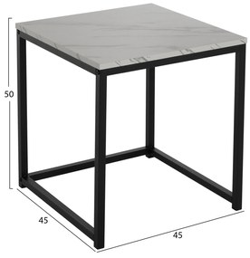 Ζιγκον Grelay 2 Τεμ Mdf Όψη Μαρμάρου &amp; Μέταλλο 45Χ45Χ50εκ. &amp; 37Χ37Χ43 Εκ.