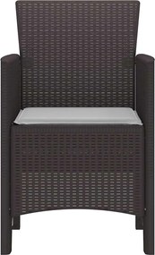 vidaXL Καρέκλα Κήπου 2 pcs Καφέ Πολυπροπυλένιο