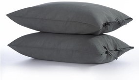 Ζεύγος Μαξιλαροθήκες (52x72) Nef-Nef Homeware Cotton Linen Γκρι