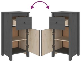 vidaXL Συρταριέρες 2 τεμ. Γκρι 40 x 35 x 80 εκ. από Μασίφ Ξύλο Πεύκου