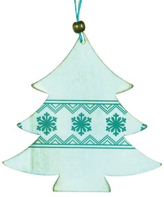 Χριστουγεννιάτικο Στολίδι Δέντρο Ξύλινο 12x12cm 143871