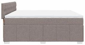 vidaXL Κρεβάτι Boxspring με Στρώμα Taupe 200x200 εκ. Υφασμάτινο