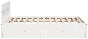 vidaXL Σκελετός Κρεβ. Χωρίς Στρώμα Λευκό 180x200 εκ Μασίφ Πεύκο