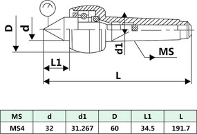 vidaXL Περιστροφική Πόντα Τόρνου DM314 MT4/MK4