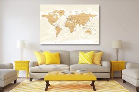 Εικόνα στον παγκόσμιο χάρτη φελλού με vintage πινελιά - 90x60  peg